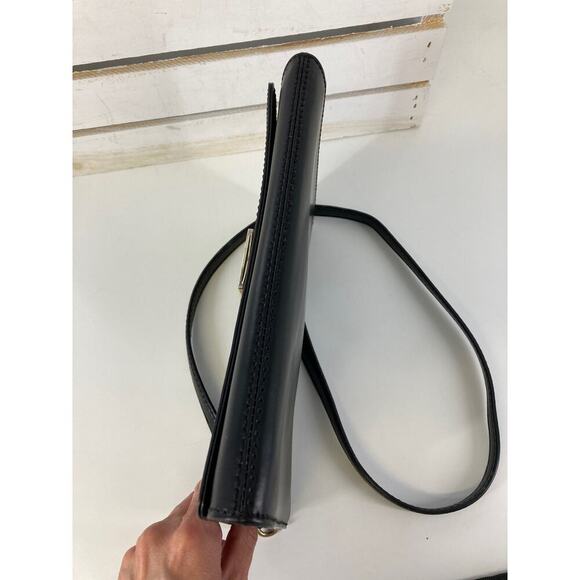 KATE SPADE, BLACK SMOOTH LEATHER SLIM CROSSBODY BAG - Picture 12 of 12